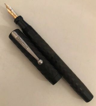 Vintage Sheaffer Black Chased Hard Rubber Bchr Fountain Pen 2 Self - Filling Nib