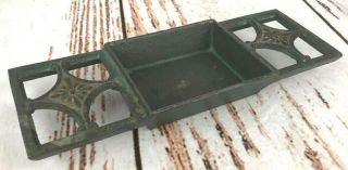 Antique Vtg Cast Iron Trinket Tray Insert Ashtray Match Safe Holder Stove Part ?