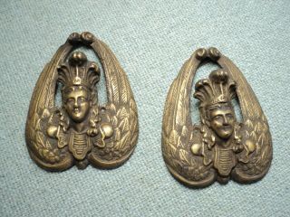 2 Vintage Brass Wall Plaques Possibly Aztez Or Mayan ?