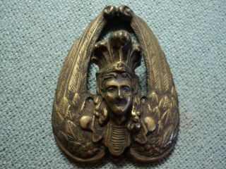 2 Vintage Brass Wall Plaques Possibly Aztez Or Mayan ? 2