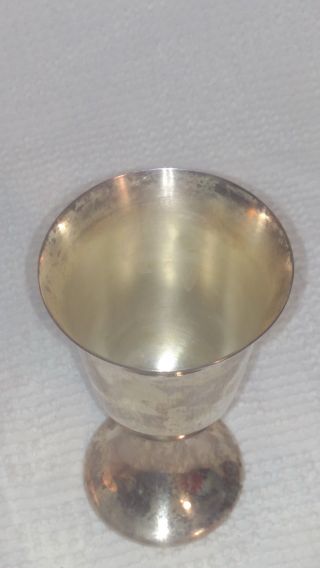 Silver Plated Wine Goblet Vintage,  Footed,  6 1/4 In Tall