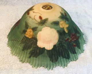 Vintage 14 " Glass Reverse - Painted Lamp Shade,  No Chips Or Cracks