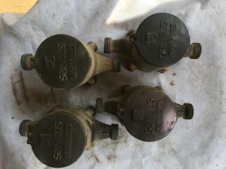 4 Brass Vintage Antique Steampunk Sensus Brass Water Meters 5/8 " Srii