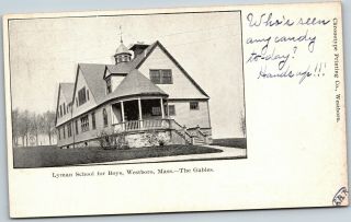 Udb Lyman School For Boys The Gables Westboro Ma Vintage Mass Postcard B2