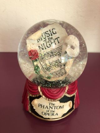 Phantom Of The Opera Snow Globe Music Of The Night.  Never Displayed