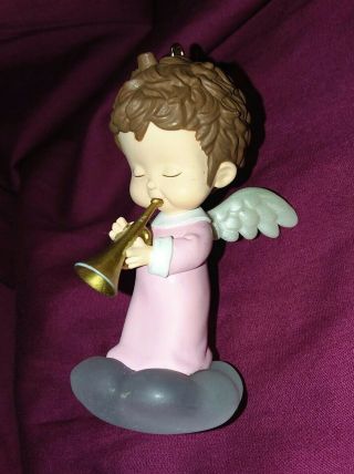 Collectible 1999 Hallmark Keepsake Ornament Angel Playing Horn Mary Signature