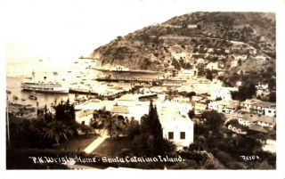Rppc - Santa Catalina Island,  California - View Of The P.  K.  Wrigly Home - 1938