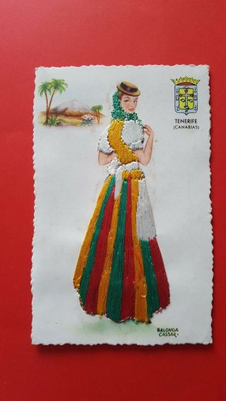 Balonga Cassar Silk Glamour Postcard Tenerife Spain (a6)