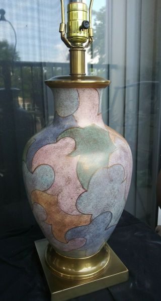 Frederick Cooper Ceramic Brass Vase Jar Lamp Warm Tone Color