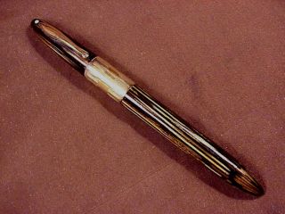 Sheaffer Lifetime Triumph Pen In Golden Brown Pearl Wide Band,  Gft,  Pf,  C1942