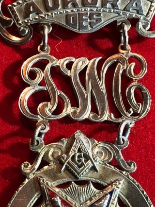 Vintage Sterling Silver Masonic Past Patron Order of the Eastern Star Medal 1978 4