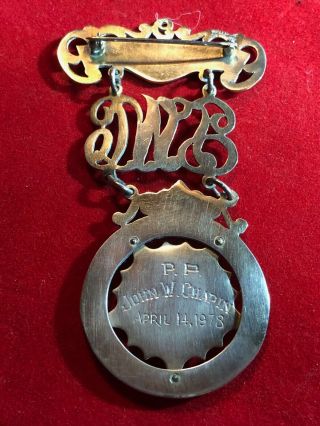 Vintage Sterling Silver Masonic Past Patron Order of the Eastern Star Medal 1978 5