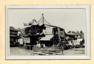 Chine China Old Real Photo Postcard Shanghai Willow Tea House And Surroundings