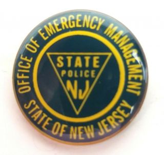 " Nj State Police Pin " Office Of Emergency Management,  Lapel Or Tie Pinback