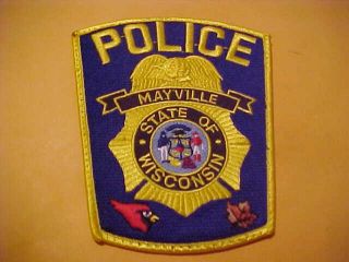 Mayville Wisconsin Police Patch Shoulder Size