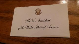 The Vice President Of The United States " Business " Card George Bush Era