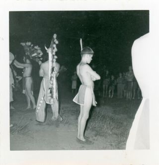 Vintage B/w Photo Of An Native American Ceremony - Male Teen In Loin Cloth
