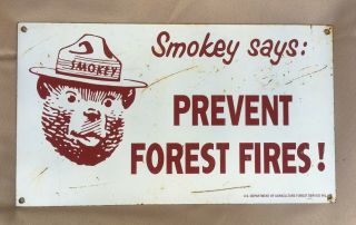 Vintage Smokey Bear Prevent Forest Fires Forest Service Campground Sign