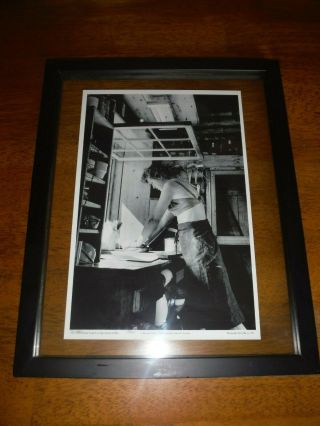 Framed Photograph Of Julia Child Kneading Dough By An Open Window 1952