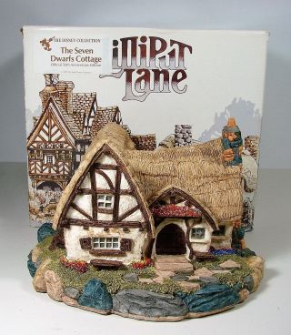 Rare Lilliput Lane Seven Dwarfs Cottage 50th Anniversary Edition - Disney England