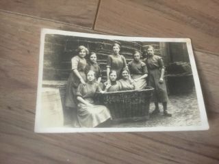Rare Postcard Child Labourers Laundry Workers Workhouse Photo Washer Girls