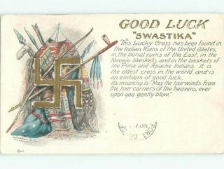 1907 Good Luck Swastika & Native American Indian Items Not A Nazi Item Ac3985