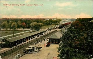 Jersey,  Nj,  North Asbury Park,  Railroad Station 1910 
