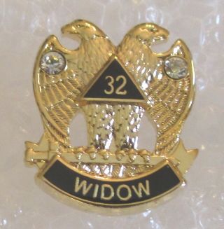 Mason Masonic 32nd Degree Widow Pin