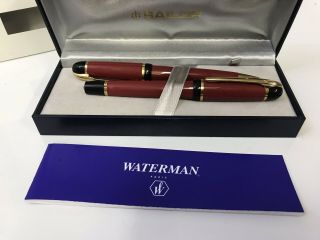 Waterman Phileas Fountain Pen - Maroon W Gold Trim,  Fine Point Ballpoint Pen