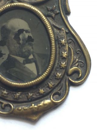1880’s James Garfield Tin Type,  Ferrotype In Brass Frame