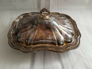 Vintage Gorham Heritage Ep Silver Plated Serving Dish With Lid 13.  5 "