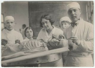 Autopsy Photograph: Medical Students Dissecting A Corpse