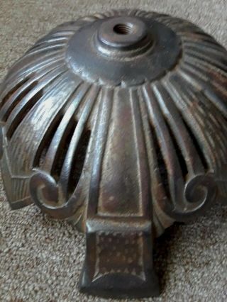 Antique Vintage Art Deco Cast Iron Floor Lamp Base 2