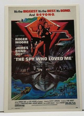 Roger Moore James Bond 007 The Spy Who Loved Me Movie Poster Postcard G20