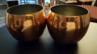 Mid Century Modern Vintage Coppercraft Guild Copper Roly Poly Cups Moscow Mule 2