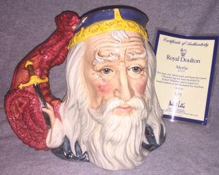 Royal Doulton " Merlin " Large Toby Jug - Limited Edition 579 - D7117 - Rare