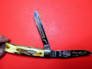 Case Pocket Knife John Wayne Rare Gun Nos Engraved 