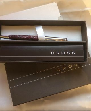 Cross Fountain Pen Bordeaux Croc Embossed At0546 - 2ms