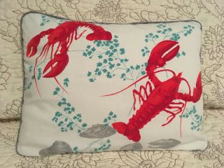Vintage Wilendur Tablecloth Lobsters Pillow Cover 12 X 16 " Very Cute