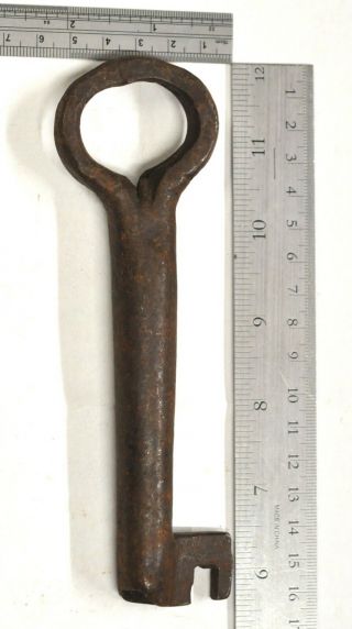 Large Antique Vintage Cast Iron Skeleton Key 6 3/8 " Church Jail Key?? A5