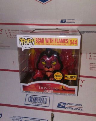 Funko Pop The Lion King Scar With Flames Chase 544.  Hot Topic Exclusive In Hand