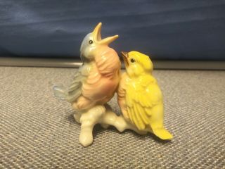 Vintage Karl Ens Blue & Yellow Fledgling Birds Porcelain Bird Figurine