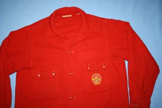 Boy Scouts Of America 100 Wool Jacket Red Jac Shirt Bsa Adult Men Sz 44