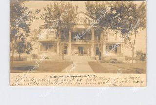 Rppc Real Photo Postcard Kansas Abilene Residence Dr.  A.  B.  Seelye Undivided Back