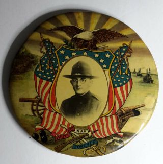 U.  S.  Army Soldier,  Vintage Plate Tintype Photo From World War I / Militaria