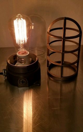 Vintage Industrial Explosion Proof Table Light Touch Feature Steampunk