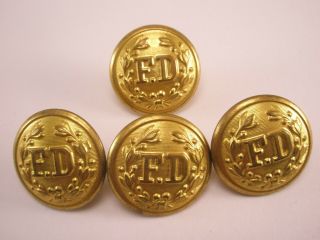 - Fd Fire Department Uniform Brass Buttons Vintage Supreme Quality