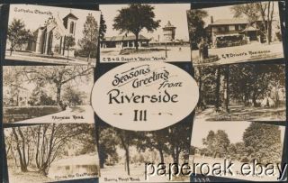 Riverside,  Illinois Vignette Real Photo Postcard Ca.  1910 By C.  R.  Childs