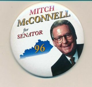 1996 Mitch Mcconnell For Senator 3 " Cello Kentucky Ky Campaign Button