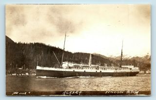 Ketchikan,  Ak - Pre 1920 View Of Steamship Ss Alaska - Steamer Vtg Photo Rppc